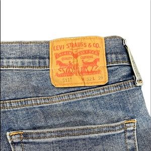 Mens Levi 511 Flex Slim Fit Jeans 32 x 29 Light Blue Wash